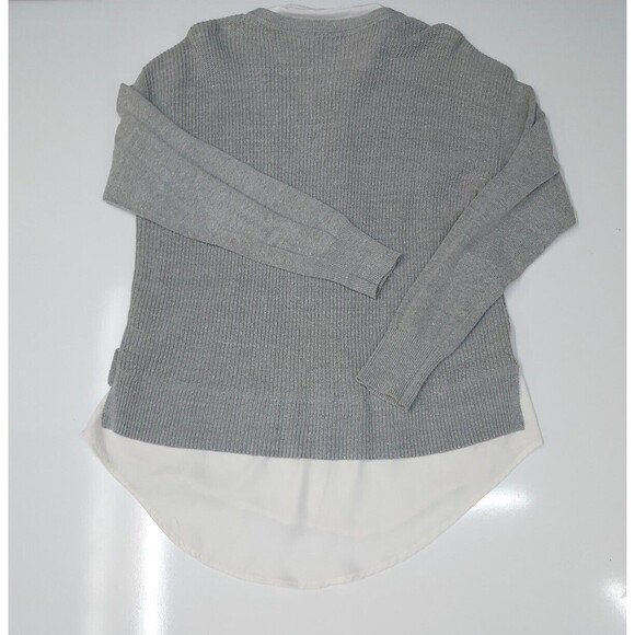 Simply Vera Wang Lace Gray knit Collared Long Sleeve Sweater size XL - Picture 1 of 12